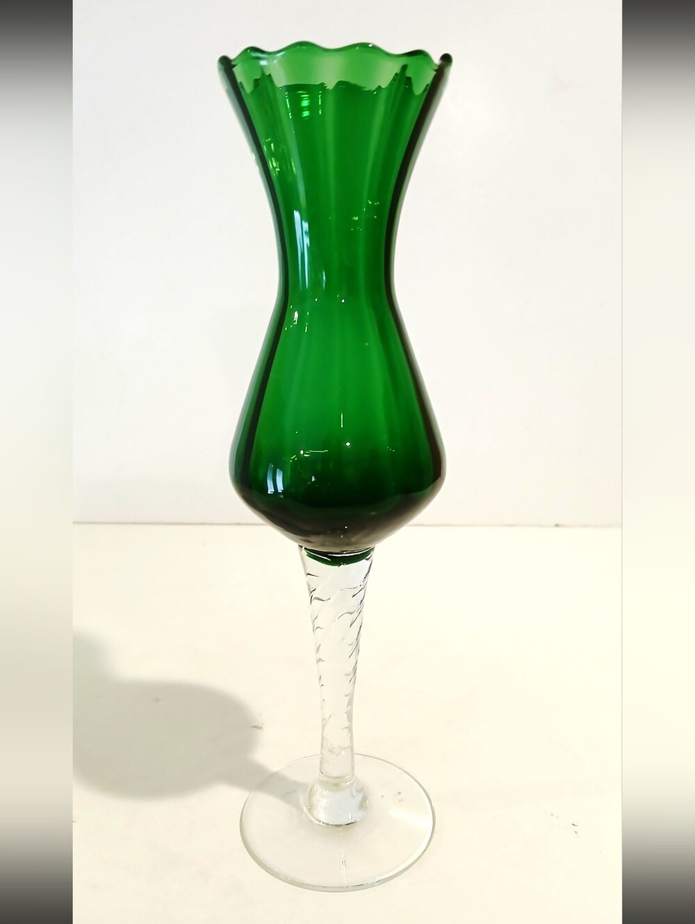 Vintage Green Glass Vase